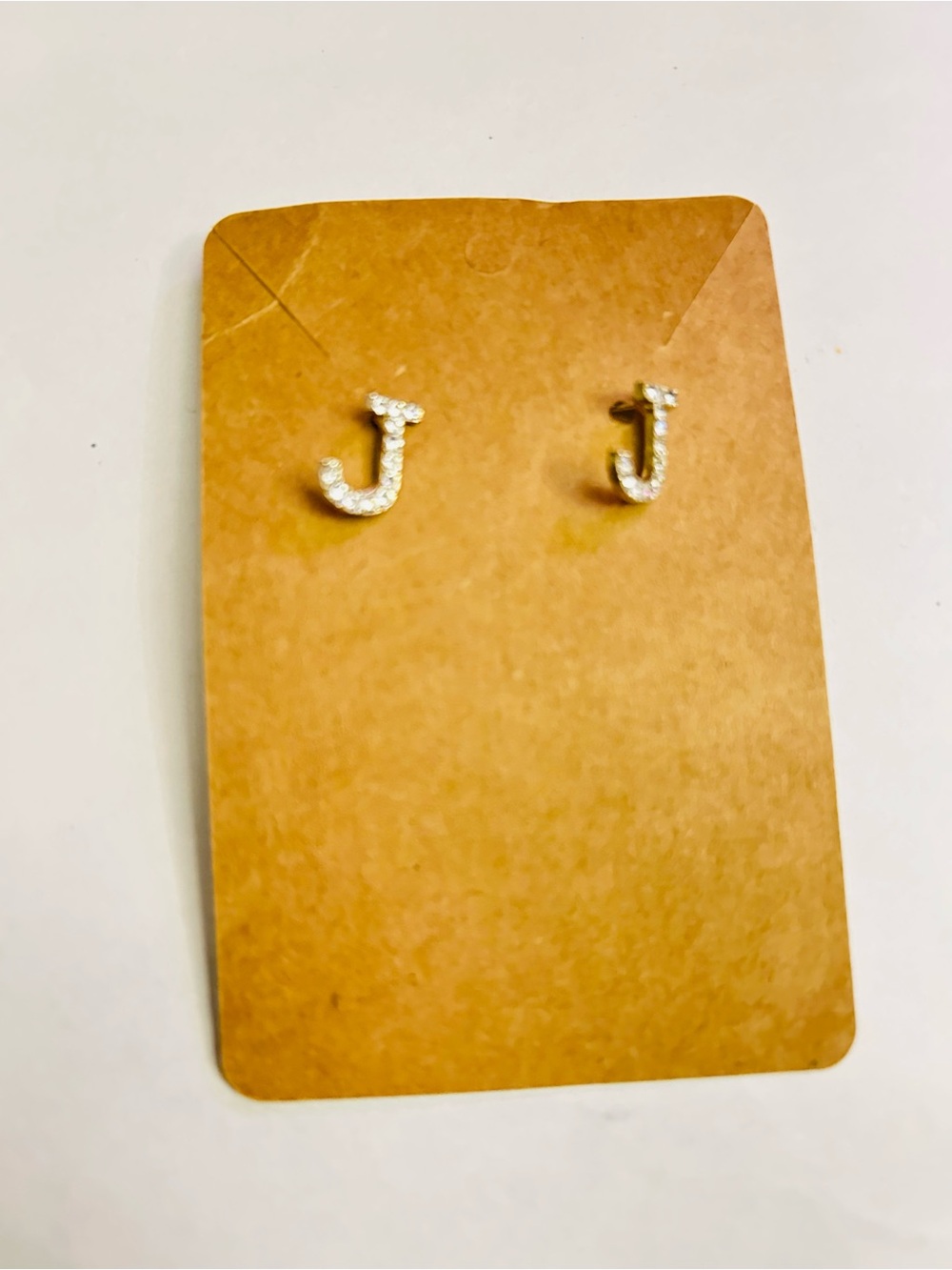 Rhinestone Letter “J” Stud Earrings